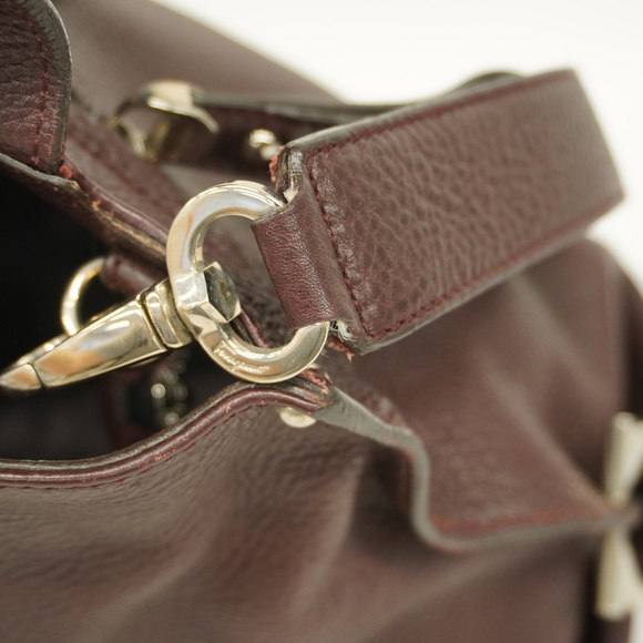 Auth Salvatore Ferragamo Gancini 2 Way Bag Women's Leather Handbag,Shoulder B... - Picture 13 of 16